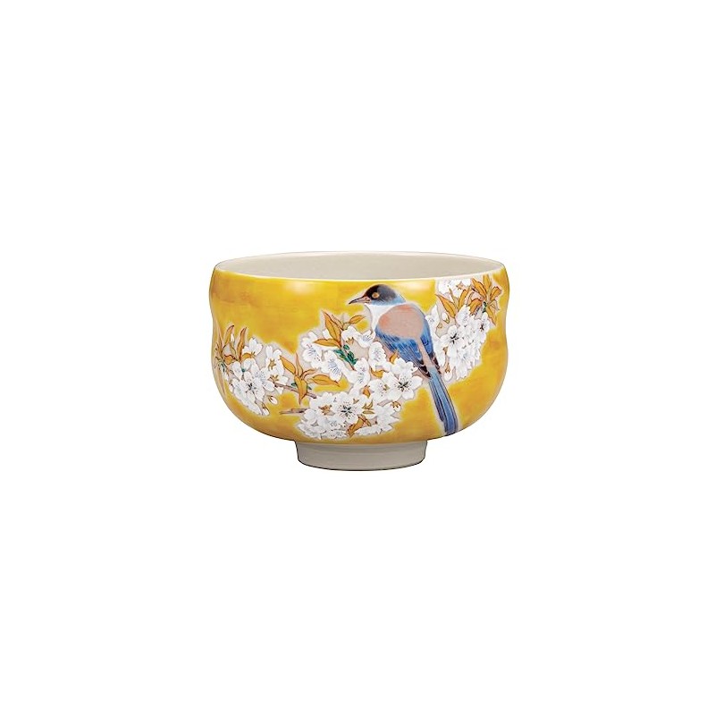 Nakamaru K8-797 Kutani Ware Matcha Bowl Yoshidayama Cherry Blossoms and