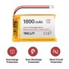 YELUFT 2pcs 3.7V 1800mAh Lithium Polymer Battery 1S 103450 Rechargeable