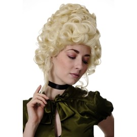 WIG ME UP - GFW1675-613 Quality Wig Rococo Baroque Noble Light Blonde Platinum Blonde Beehive Tower Wig Marie Antoinette