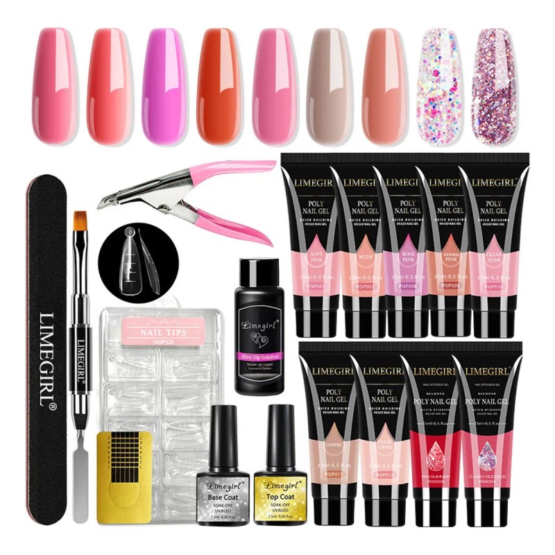 Acrigel Acrílico Polygel Acrilicas De 17 Pzas Para Kit Uñas