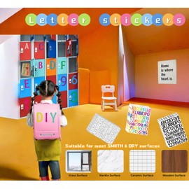 9280 Mini Letter Stickers 60 Sheets Alphabet Stickers 1/2 Inch Vinyl Self-Adhesive Number Alphabet Stickers, Mailbox Numbers Labels DIY Crafts Art Making, Decals for Sign,Notebook (Bold)