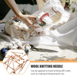 EXCEART Wooden Knitting Needle 20pcs Mini Needle Wood Tools Mini Tools Knit Handcrafts Tools Weaving DIY Knitted To Weave Positioning Needle Material Walnut Coffee Knitting Accessories