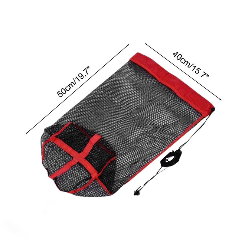 Fishing Net, Foldable Nylon Fishing Bag with Drawstring, Long Fish