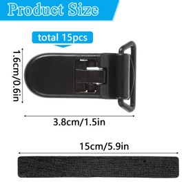 Lusofie 15 Pcs Garden Flag Clips Anti Wind Holder Clips Garden Flag Weights Secure Flagpole Small Flag-Pole Clip for Small Yard Flags to Keep Lawn Flags(Black)