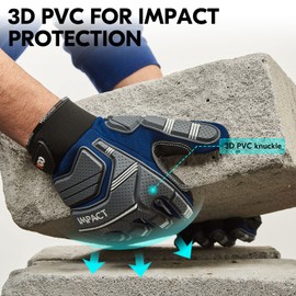 Vgo... 1 Pair of Safety Gloves, Mechanic's Gloves, Impact Gloves, Anti-Vibration Gloves, Rigger Gloves, Heavy Duty (SL9792IP)