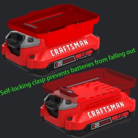 20 Pack Battery Holder for Craftsman 20V Battery, Battery Holder Compatible with Craftsman, Mounts Holder Compatible with Craftsman 20v for CMCB204 CMCB202 CMCB201 CMCS500B(w/40 Screws, No Battery)