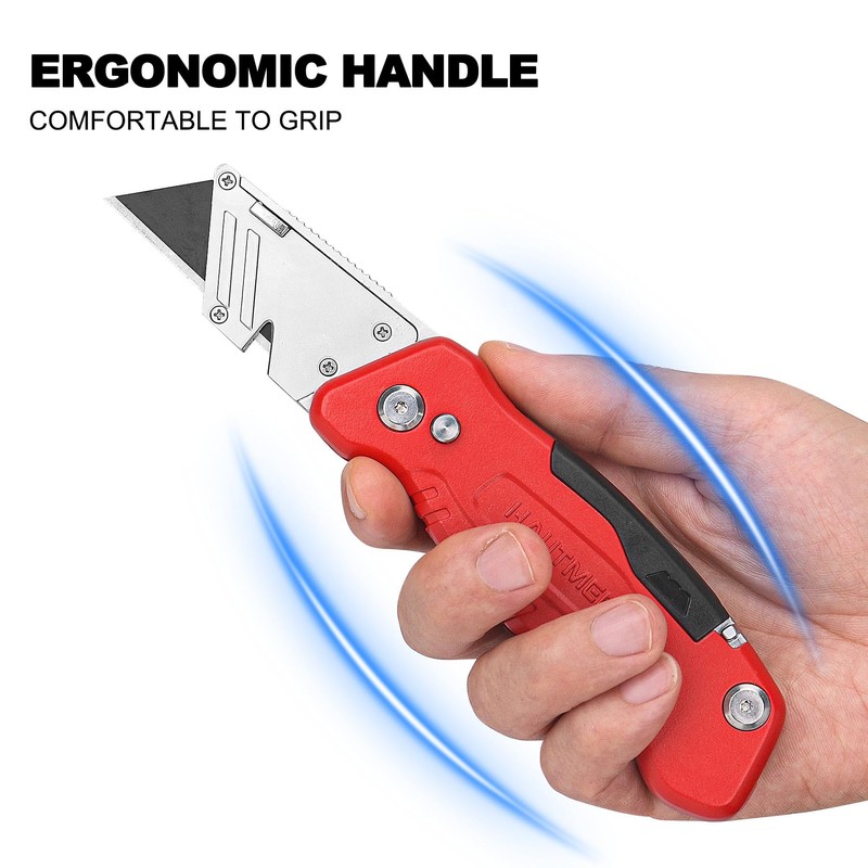 HAUTMEC Folding Utility Knife with Screwdriver, Heavy-Duty Aluminum Box Cutter