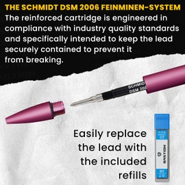 BASTION® Luxury Mechanical Pencil, Professional Lightweight Medium Point Aluminum Pencil for Birthday Gift includes 20 x 0.77mm Lead Refills - Pink