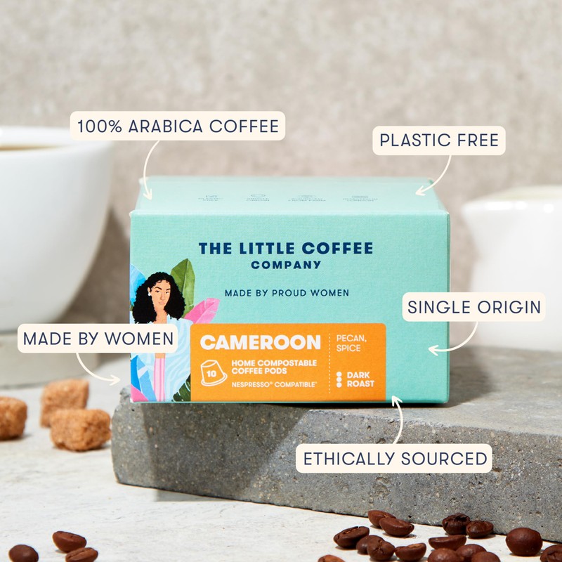 10 Cameroon Home Compostable Coffee Pods Notes of Pecan and