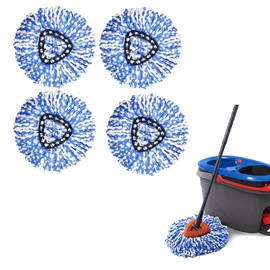 For Vileda O-Cedar Triangle Rotating Mop Head Replacement - Machine Washable Microfiber Pads, Durable & Universal Fit, 4-Pack or 6-Pack Options - Color: 4pc