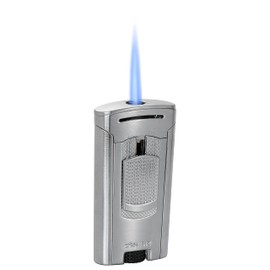 Xikar Astral Single Jet Flame Cigars Wind Resistant EZ Adjustment and View Fuel Window High Altitude Tested (Chrome)