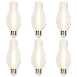 Westinghouse 5276020 6.5 Watt (60 Watt Equivalent) Glowescent H19 Dimmable Clear Spun-Satin LED Light Bulb, Medium Base, 6 Pack
