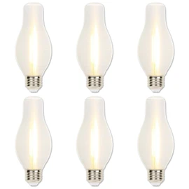 Westinghouse 5276020 6.5 Watt (60 Watt Equivalent) Glowescent H19 Dimmable Clear Spun-Satin LED Light Bulb, Medium Base, 6 Pack