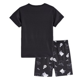 MyFav Glow in Dark Pajamas for Boys Summer Child Short Lounge Clothes Kids Soft Nightwear Set,Ghost,10Y