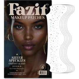 Fazit Parches de Maquillaje - Plateados - Manchas de Maquillaje Con Brillo Facial - Parches de Maquillaje Brillantes - Parches de Manchas Con Brillo Facial - Lindos Accesorios de Maquillaje Con Glitte