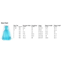 ReliBeauty ReliBeauty Girls Sequin Princess Costume Long Sleeve Dress up, Light Blue(with Accessories), 6