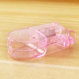 Pill Cutter and Splitter with Dispenser, Cuts Pills, Vitamins, Tablets, Stainless Steel Blade, Travel Sized (Pink)