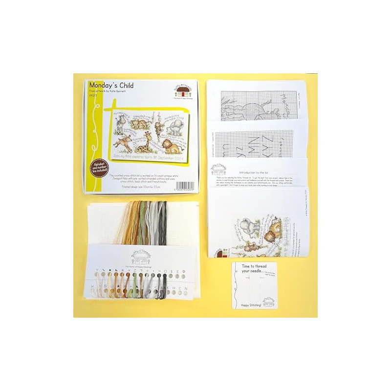 Bothy Threads - Monday's Child Counted Cross Stitch Kit