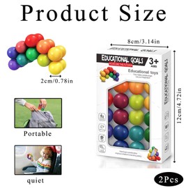 2Pcs Fidget Toys For Kids, 2cm Magnetic Fidgets For Girls, Relieve Anxiety Fidget Toys For ADHD, Autism Sensory Toys, Quiet Fidget Toys, Early Development Sensory Toys For Children With Special Needs