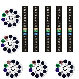 BDHI 10pcs Portable Aquarium Fish Tank Thermometer Temperature Sticker Stick-OnDigital Dual Scale Stick-On Celsius Thermometer Sticker(P04-10), Black