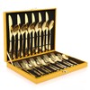Gold Silverware Set, OGORI 30-Piece Gold Forged Stainless Steel Flatware