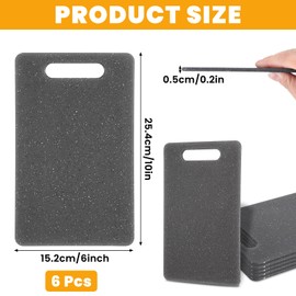 6 Pcs Plastic Cutting Boards Small Cutting Board Set Bar Cutting Board Granite Color Cutting Board with Easy Grip Handle Dishwasher Safe Cutting Boards for Food Fruits Vegetables Home