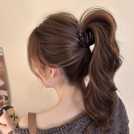 Aurakoi Hair Clip, Small, 1.7 x 1.8 inches (4.3 x 4.5 cm), Acrylic, Hair Clip, Hair Ornament, Women's, Korean Style, Simple, Adult, Cute, High Ponytail Grip, Anti-Slip, Medium, Lightweight, Daily Use