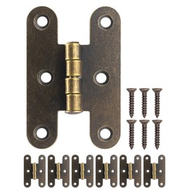 FUXXER® - Antique Hinges Metal Hinges Iron Hinges Classic Design for Cupboard Doors Chests Boxes Vintage Country House Retro Style Bronze Set of 6