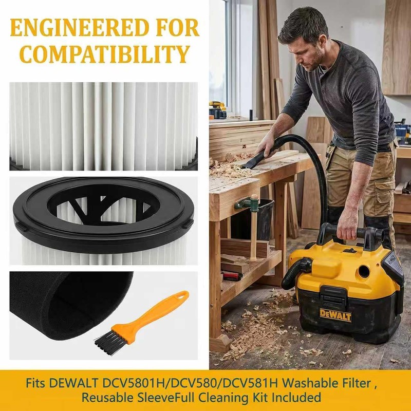 DCV5801H HEPA Filter for DEWALT DCV580H DCV581H 20V Wet/Dry Vac