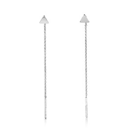namana 925 Silver Threader Earrings for Women, Dainty Chain Earrings for Women and Girls in 925 Sterling Silver, Long Chain Earrings for Women in Silver, Gold or Rose Gold, Sterling Silver