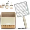 Accesfire Cat Litter Scoop with Holder, Stainless Steel, Non-Slip Handle