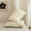 ECOCOTT 2 Pack Pillowcase Queen Size, Green Floral Pillow Cases