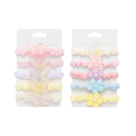 10 pcs Hair Ties for Girls and Women No Damage Ponytail Holders for Thick Hair Butterfly and Flower Elastic Hair Ties