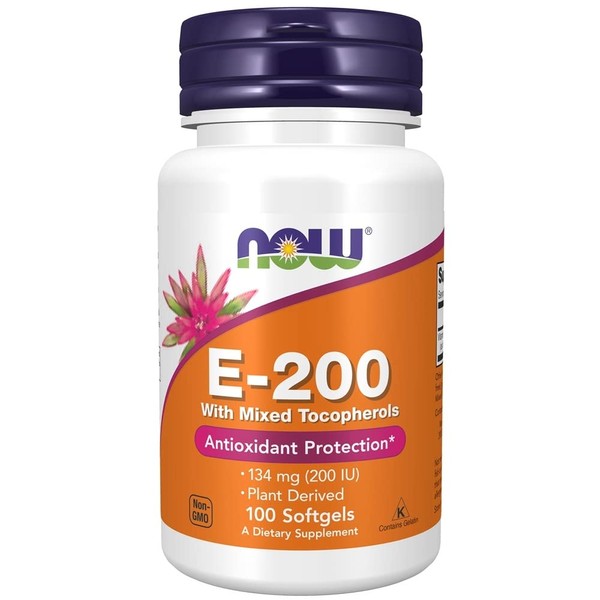 NOW E-200 Mixed Tocopherols, 100 Softgels (Pack of 3)