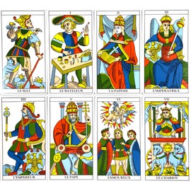 Tarot Cards, 78 Cards, Marseille Edition, Tarot Divination, Marseille Tarot, Blue Edition, Japanese Instruction Manual Included (English Language Not Guaranteed)