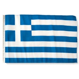 AES 12x18 12"x18" Greece Sleeve Flag Boat Car Garden Vivid Color and UV Fade Resistant Canvas Header and Polyester Material