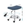 iMenting Wide Rolling Stools with Locking Rubber Wheels, Heavy Duty