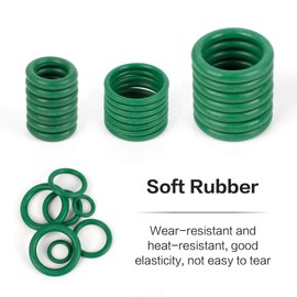 540Pcs Rubber O-Ring Sealing Gasket Rings Washer Seal Assortment Set Green Electrical Gasket Ring for Car Air Conditioning Compressor Plumbing Washer Seal & Auto Quick Repair