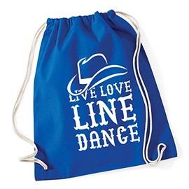 Hippowarehouse Live love line dance Drawstring Cotton School Gym Bag 37cm x 46cm, 12 litres