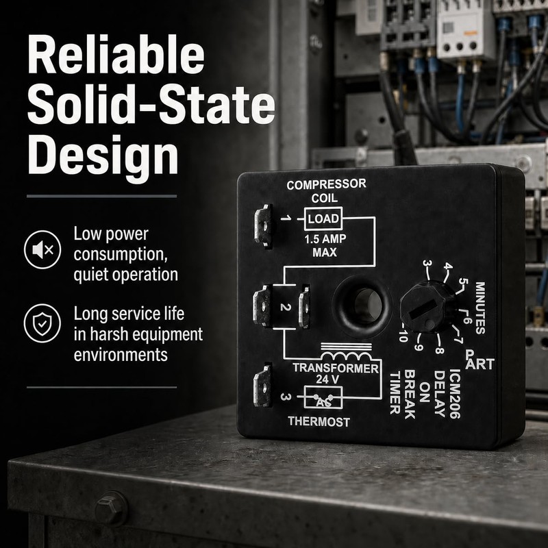 206B Delay-on-Break Timer|3-10 Min Adjustable Anti-Short Cycle Protection
