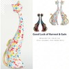 Two Cat Statues Home Decor, White Cat Sculptures 9.6-Inch with