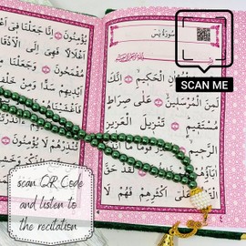 Islamic Gift Set (Quran Book 9 Surah + Prayer Mat + Luxury Tasbeeh) Namaz Oriental Muslim Carpet Janamaz Sajadah Ideal/Hajjj/Umrah/Ramadan/Wedding/Niqah Gift (Green)