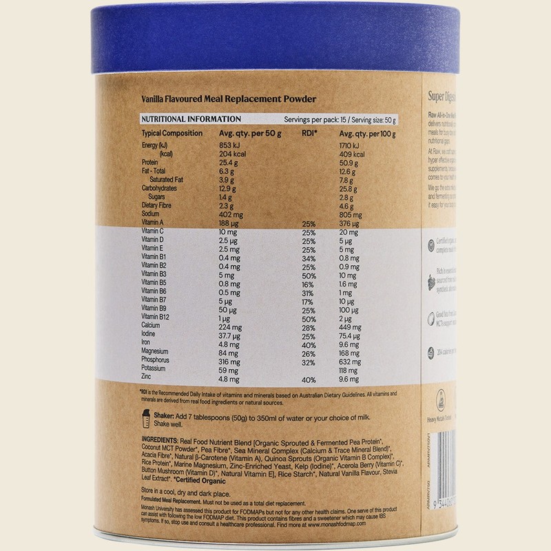 Amazonia Raw All-In-One Meal Replacement Vanilla Creme 750g