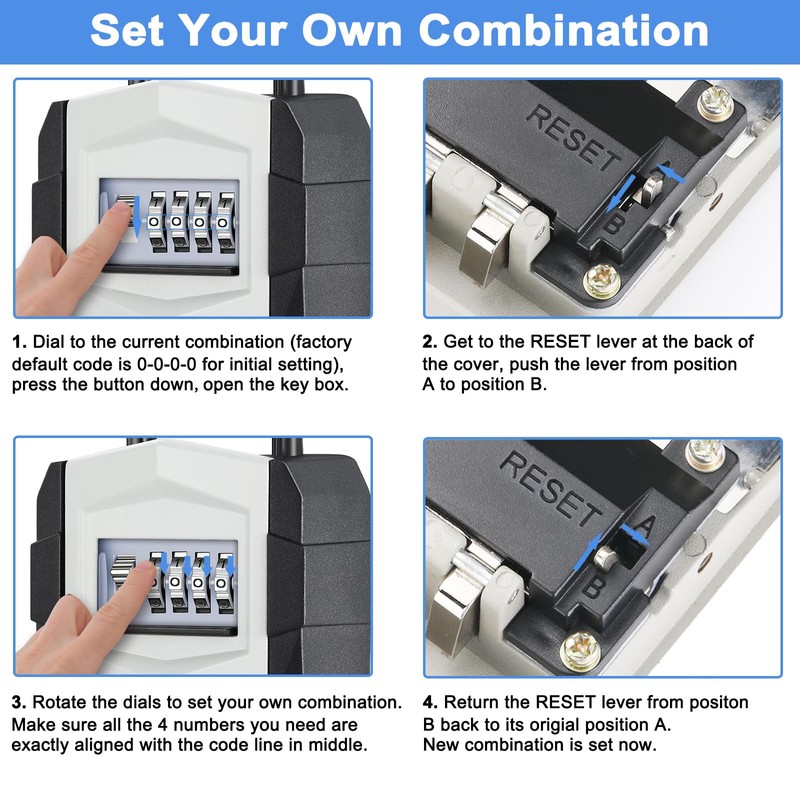 ZHEGE Key Lock Box for Outside, Safe Lock Box for
