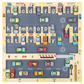 Montessori Magnetic Alphabet Maze Board: Educational Wooden Letters Puzzle for Toddlers & Kids 3-5 Years - Fine Motor Skills Development, Travel-Friendly Learning Toy for Boys & Girls tablero magnetico