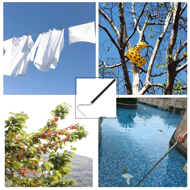 Shengsenfu Adjustable Stainless Steel Snake Hook, Extensible Snake Hook, Retractable