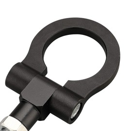 Heavy Duty Folding Racing Tow Hook Reverse Thread Compatible with Ford Mustang 19-23,Explorer 20-23,Edge 15-23,Lincoln MKZ/Continental 17-20 OEM Bumper Emergency Towing Eye Hook Tool (Black)