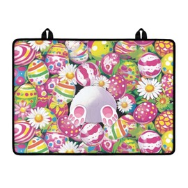 NETILGEN Stove Top Covers, Easter Eggs Cute Rabbit Print Electric Stove Cover Protector, Anti-Slip Heat Resistant Glass Cooktop Covers, Kitchen Stovetop Protector Mat