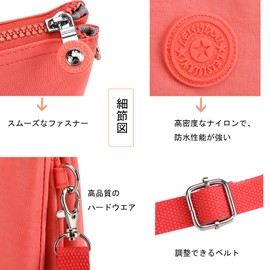 Blostirno Women's Shoulder Bag, Lightweight, Crossbody Bag, Nylon, Waterproof, Mini Bag, Shoulder Bag, Cute, purple