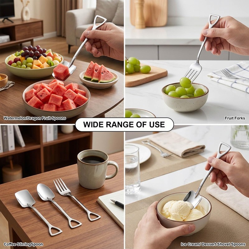 15PCS Shovel Spoons, Mini Shovel Spoons for Desserts, Tiny Shovel